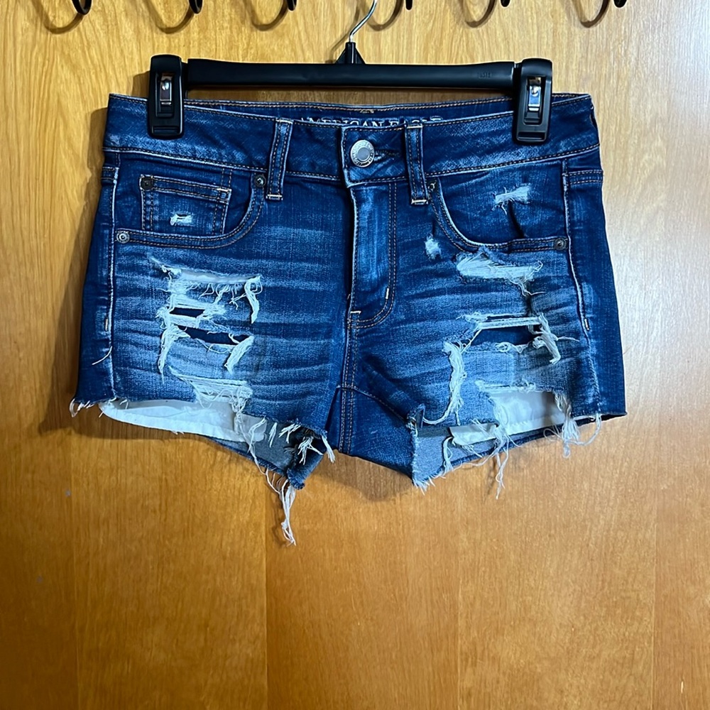 Super stretch shortie jean shorts
